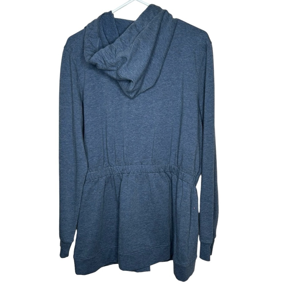 RealComfort By Chadwick’s Women’s Hooded Sweatshirt Large Blue Button Front - Picture 4 of 4